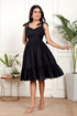 Shoulder Tie-Up Tiered A-Line Mini Dress